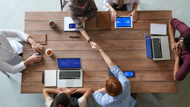 meeting of entrepreneurs shaking hands