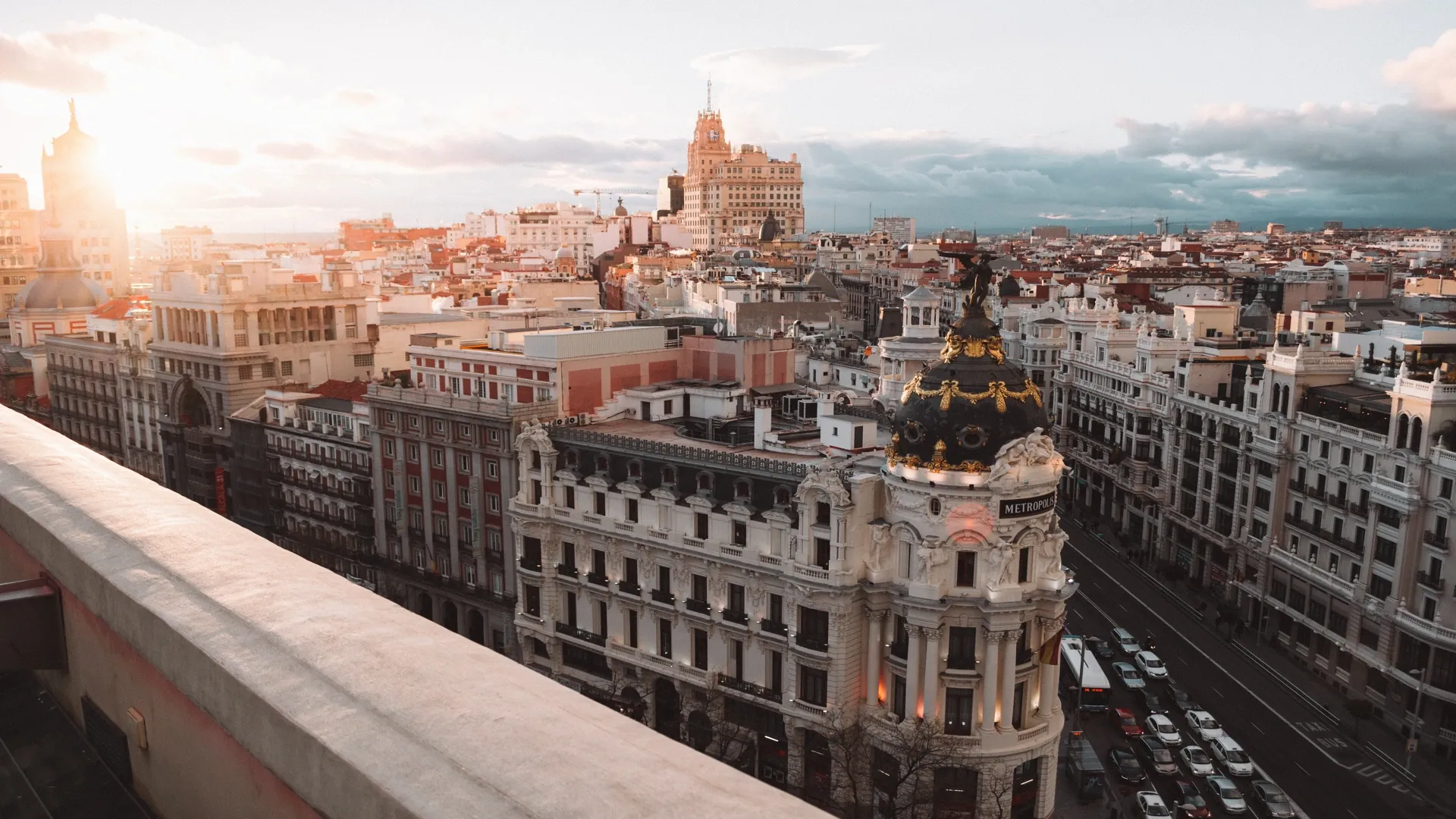 panoramic view of center of Madrid City